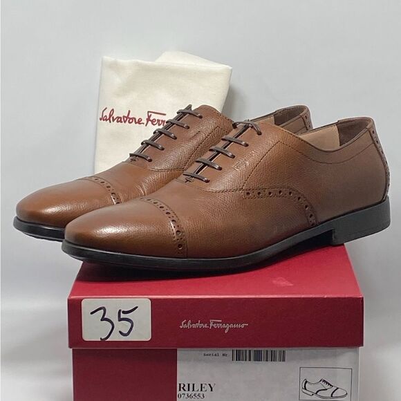 Salvatore Ferragamo Riley Leather Oxfords size 10E - Picture 10 of 12